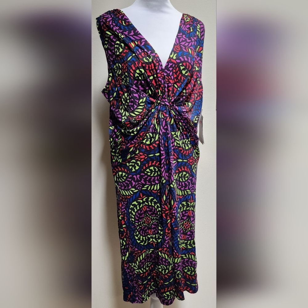 100% Silk Peter Nygard Dress Womens Size L (14-16)